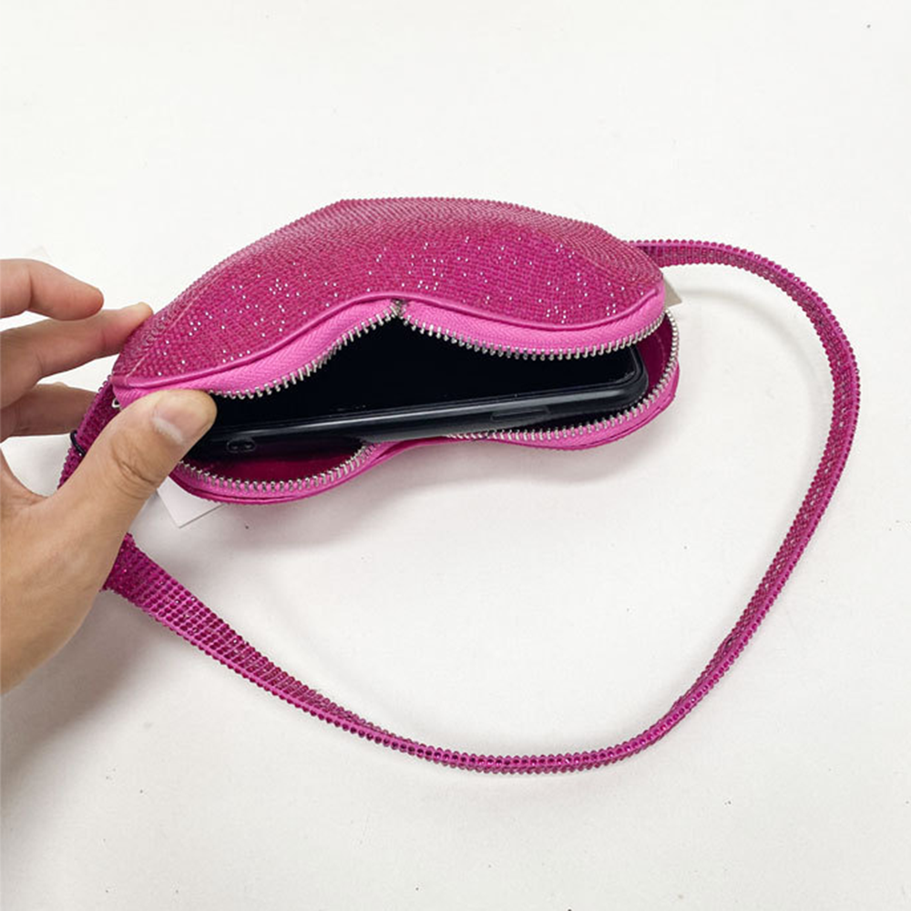 Mini sac à main Ava en strass en forme de cœur