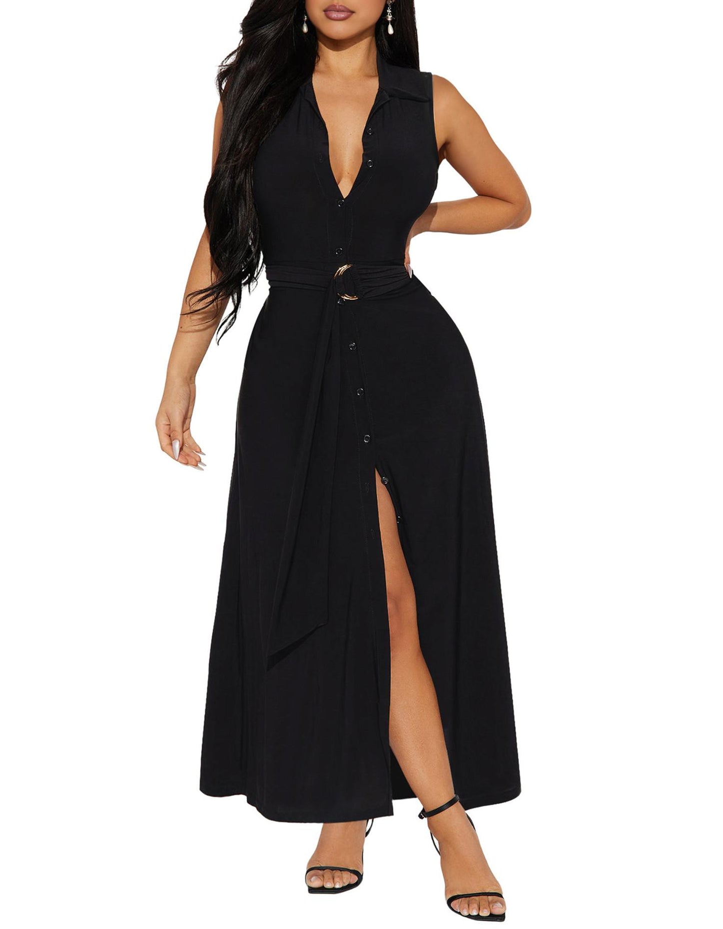 Robe mi-longue sexy à épaules dénudées Ekaliy pour femme