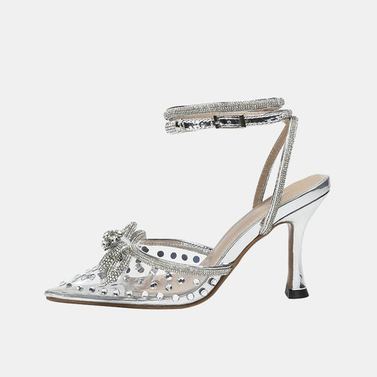 Jaborosa transparente Strass-Sandalen