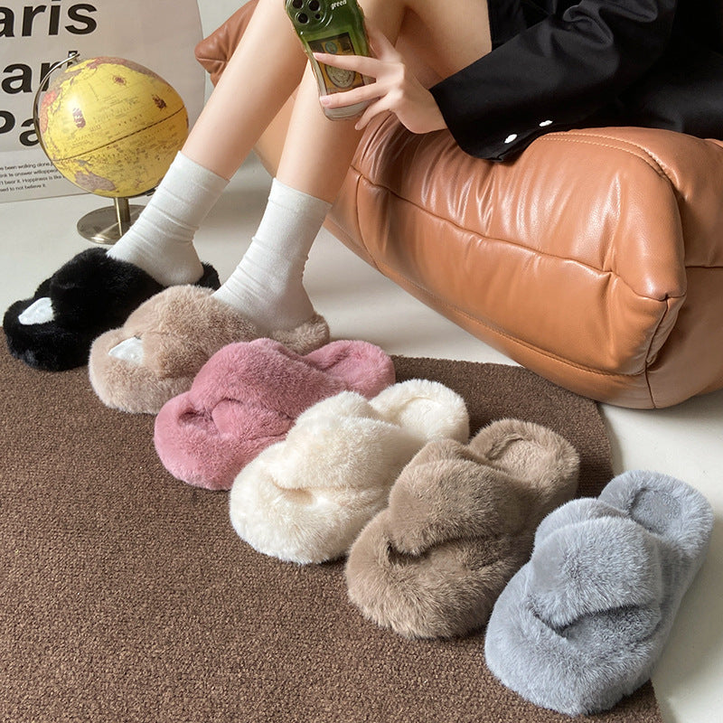 Chaussons confortables en fourrure Dahlia