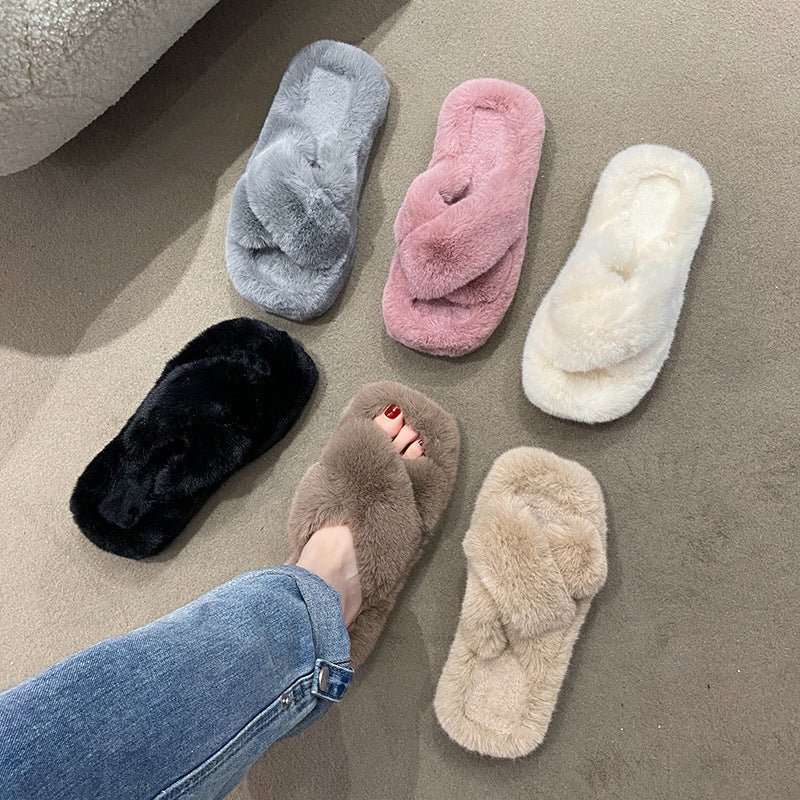 Chaussons confortables en fourrure Dahlia