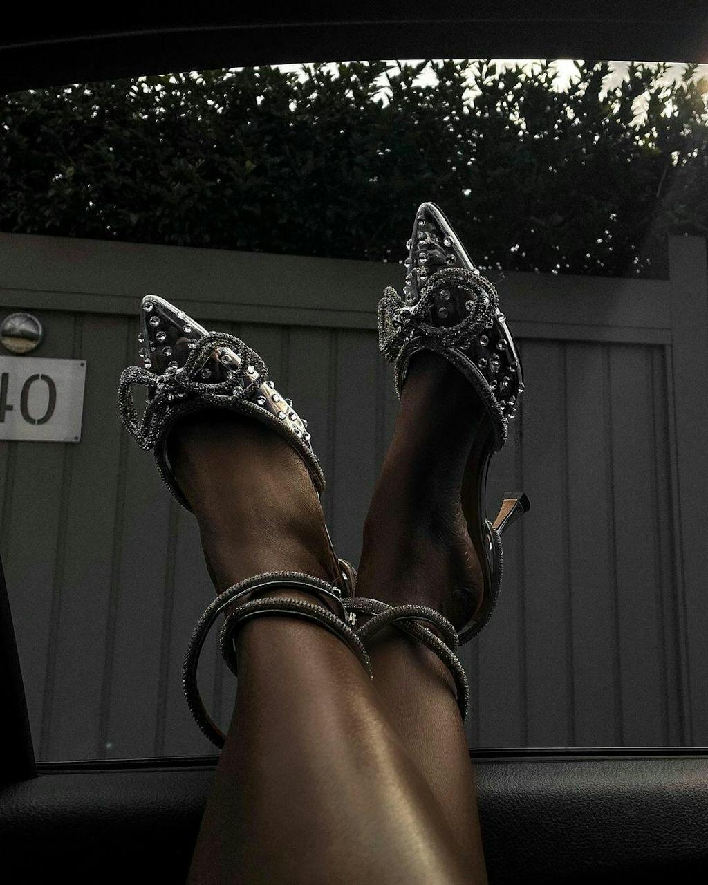 Sandales transparentes à strass Jaborosa