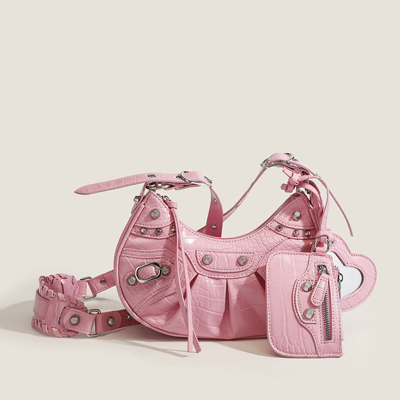 Sac hobo demi-lune en crocodile Freya