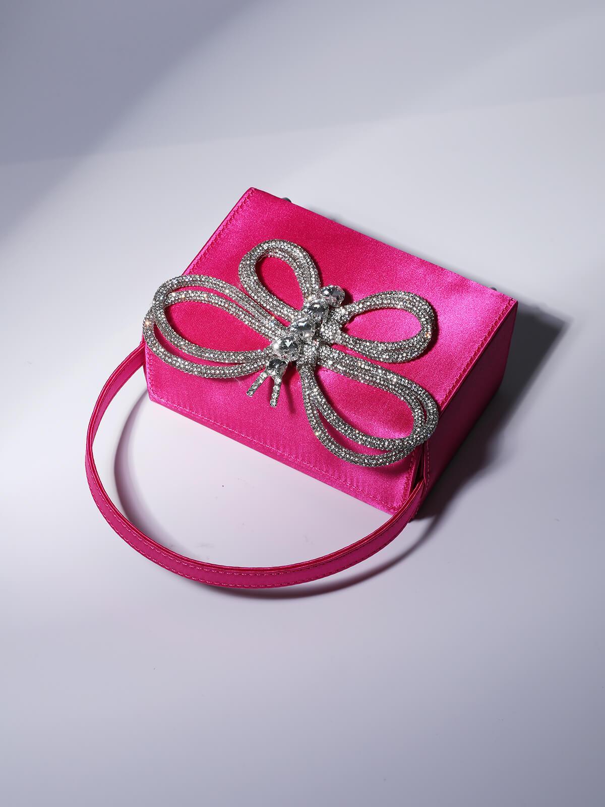 Charlotte Butterfly Mini-Boxtasche mit Strasssteinen