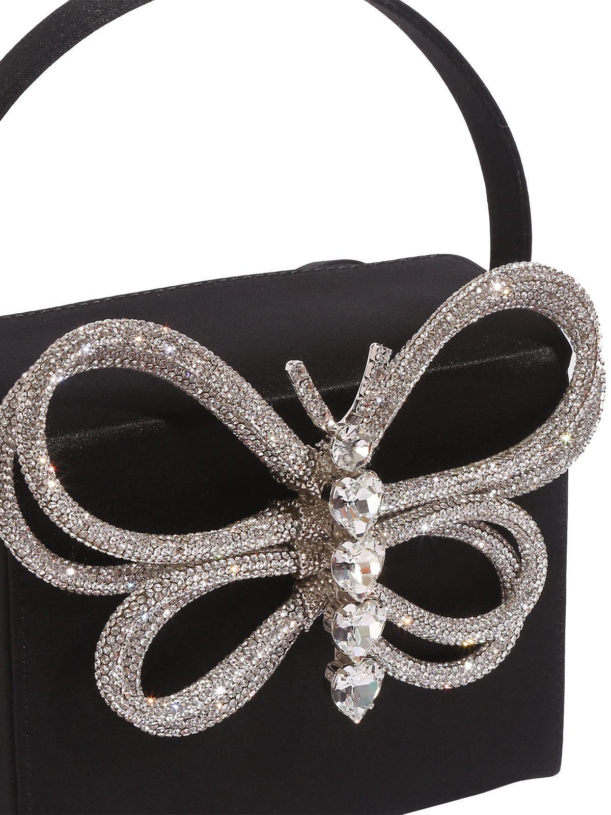 Charlotte Butterfly Mini-Boxtasche mit Strasssteinen