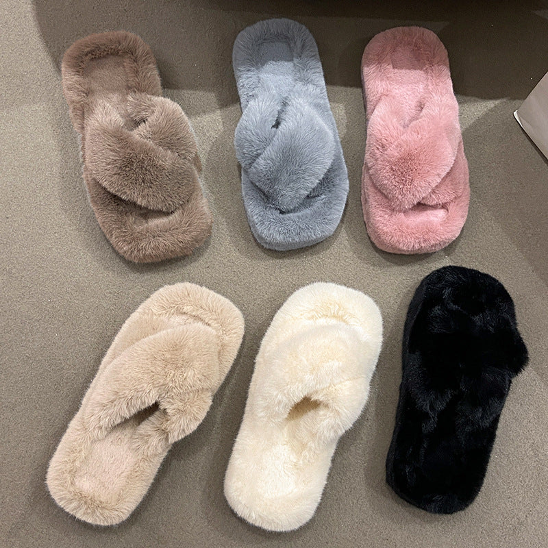 Chaussons confortables en fourrure Dahlia