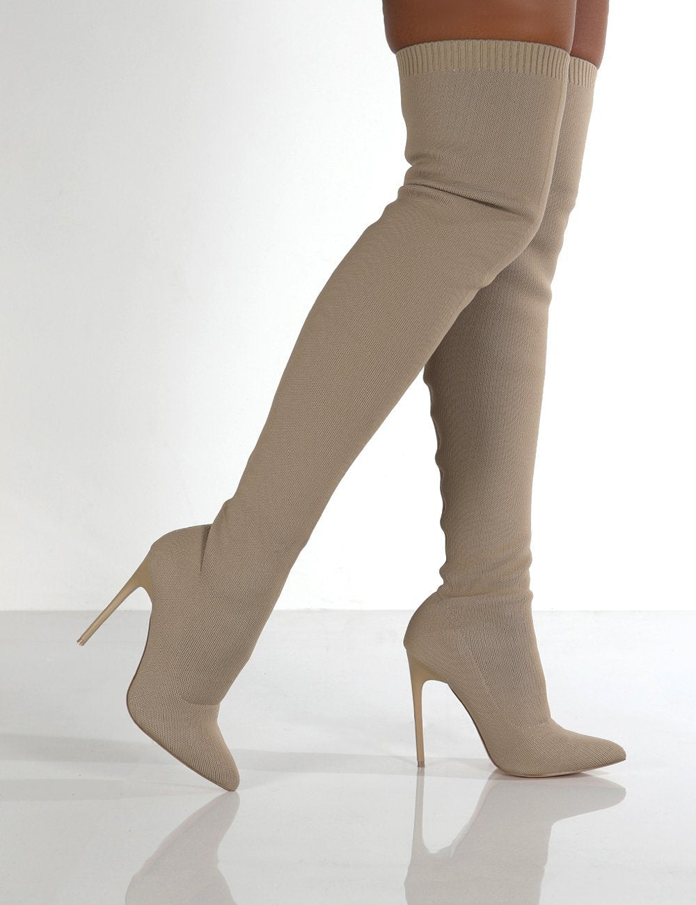 Eustoma Knit Over Knee Boots