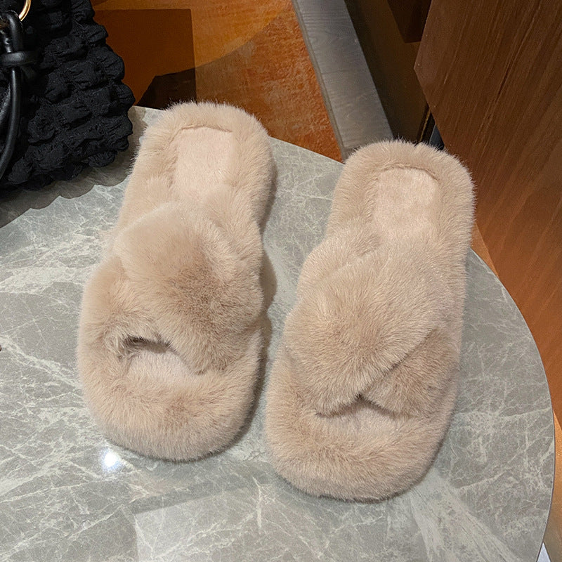 Chaussons confortables en fourrure Dahlia