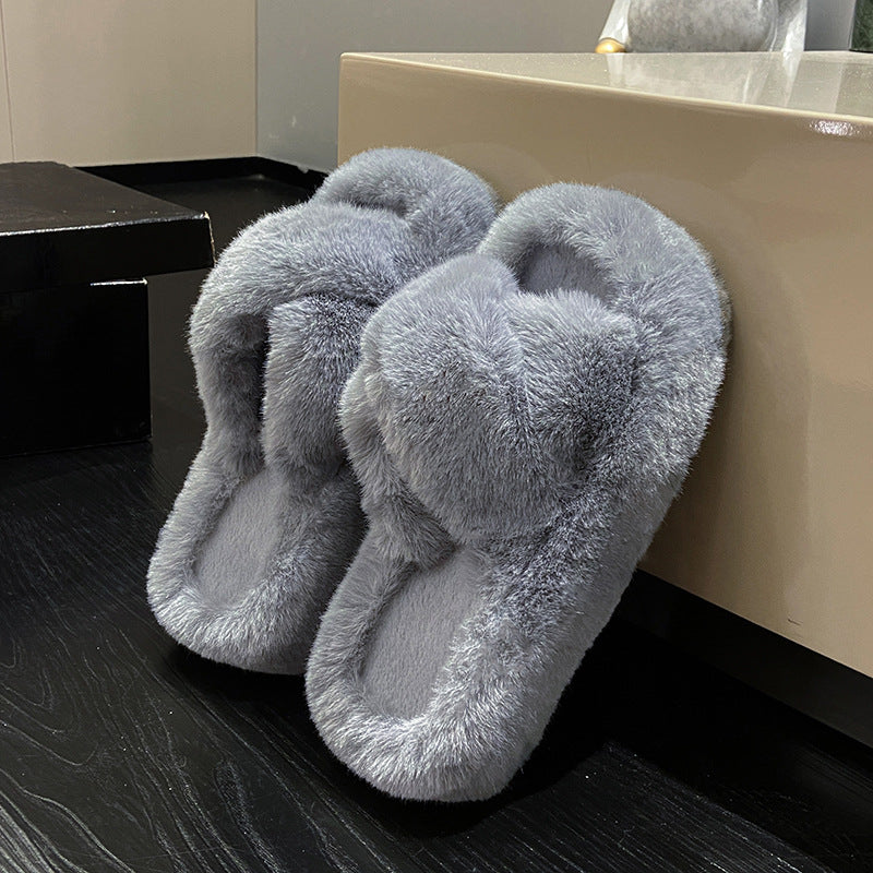 Chaussons confortables en fourrure Dahlia