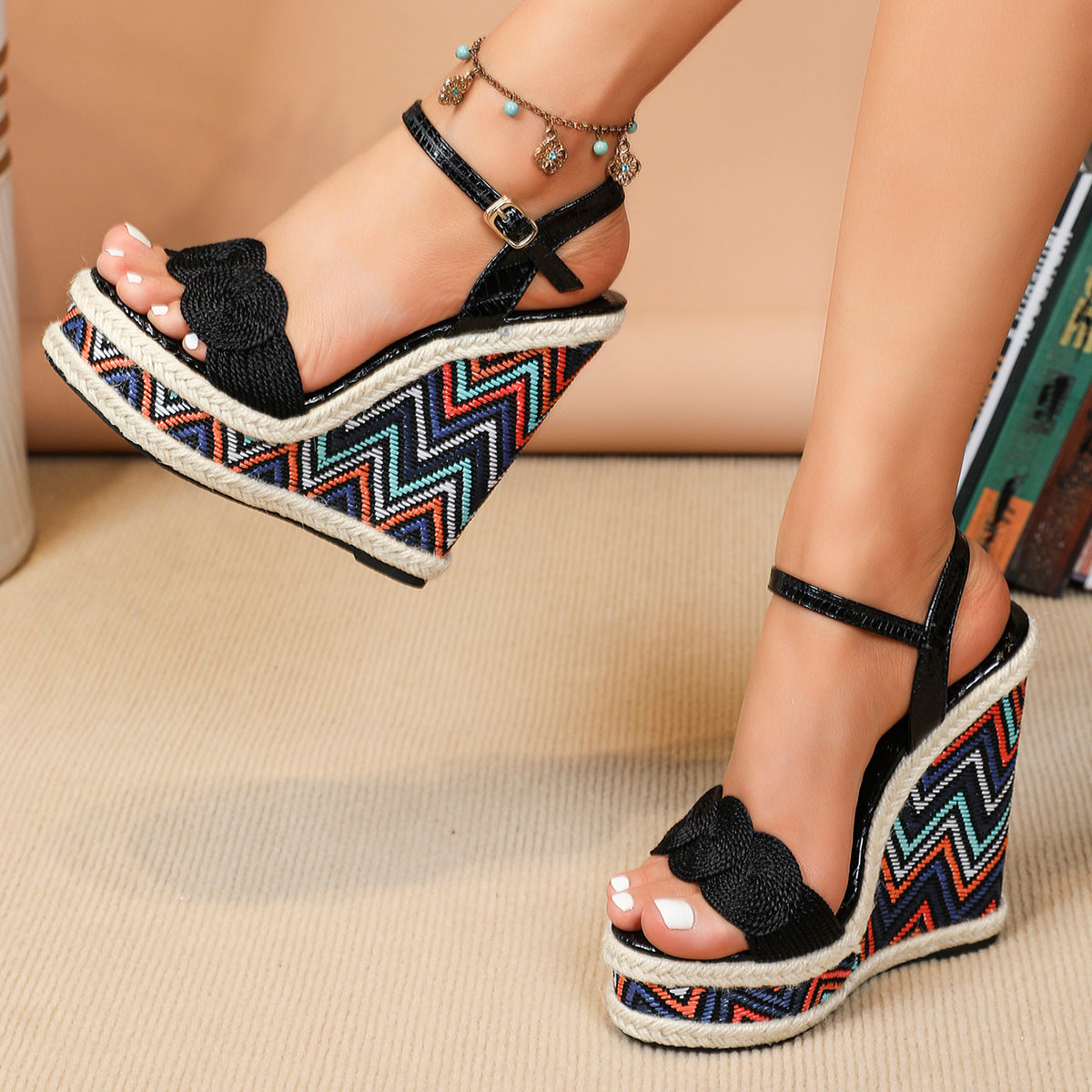 Lantana Printed Heel Sandals