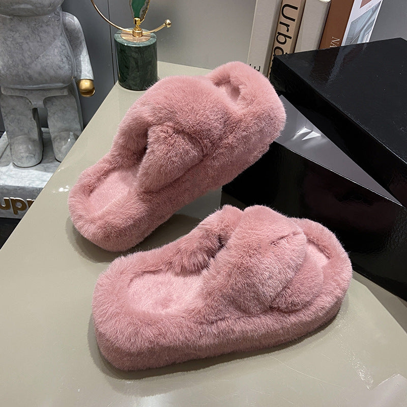 Chaussons confortables en fourrure Dahlia