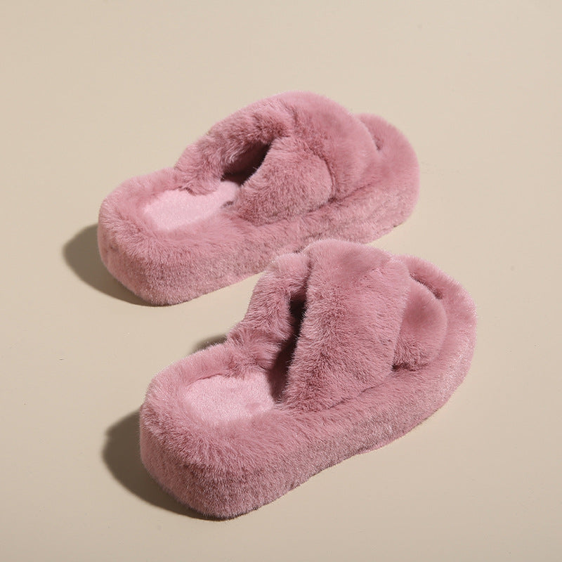 Chaussons confortables en fourrure Dahlia