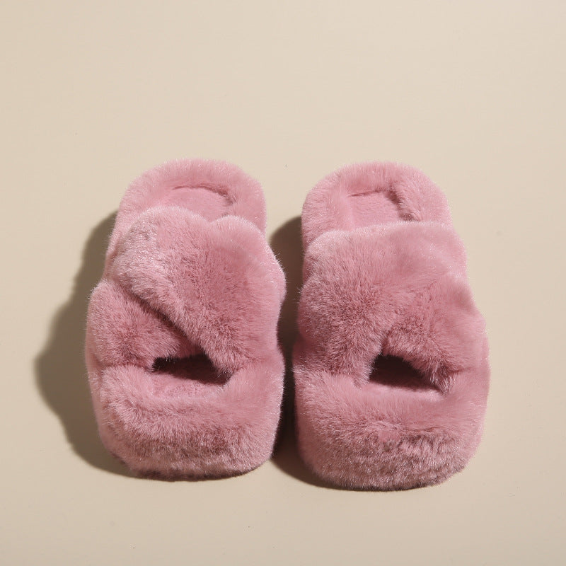 Chaussons confortables en fourrure Dahlia