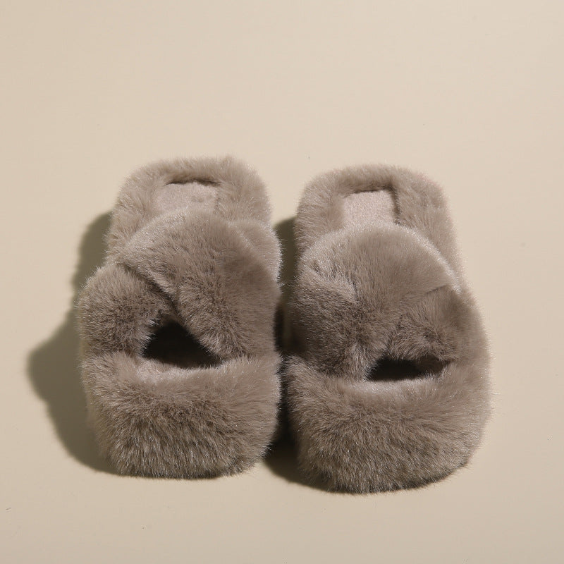 Chaussons confortables en fourrure Dahlia