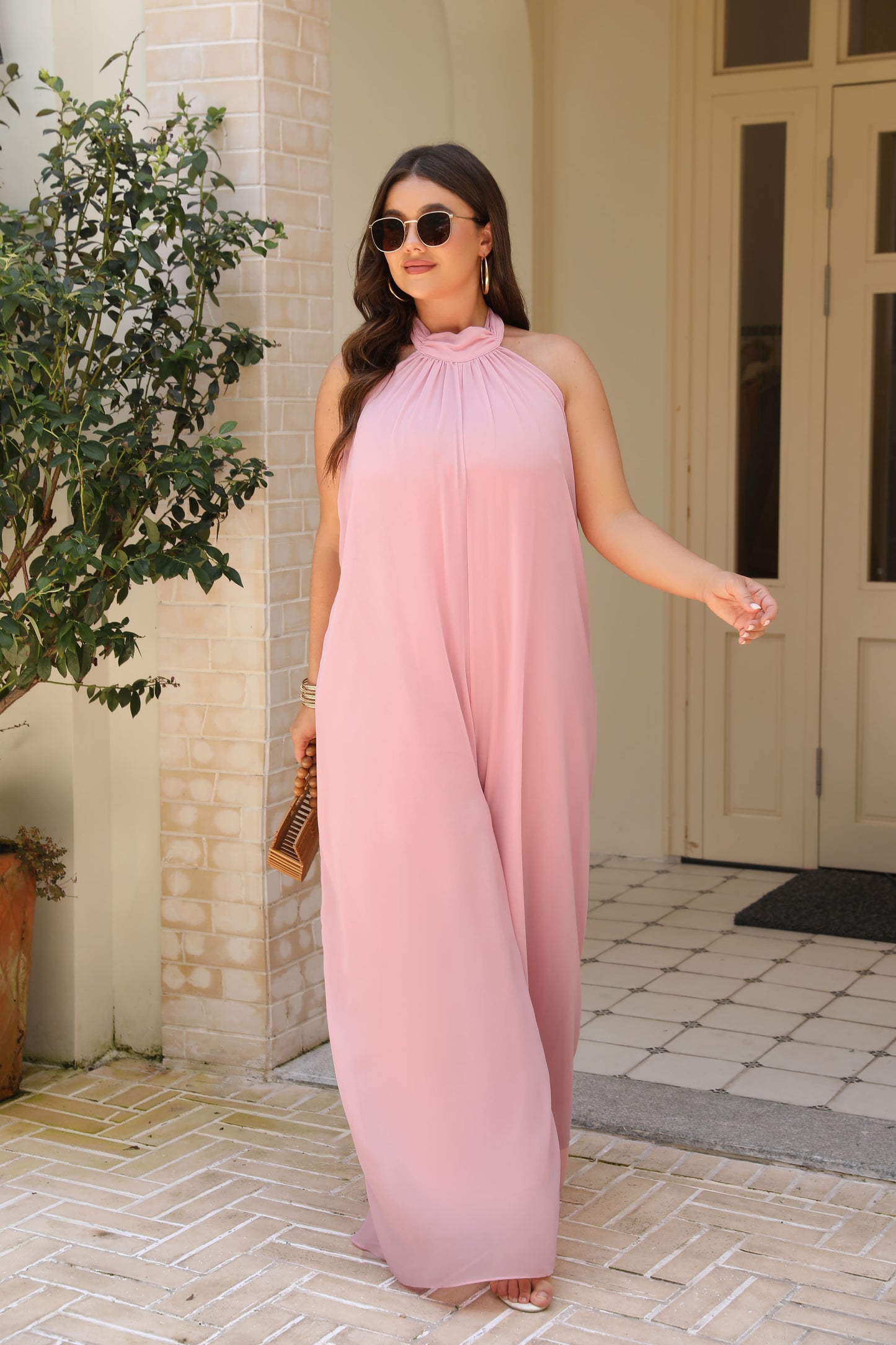 Sophia Wide Leg Romper Jumpsuit