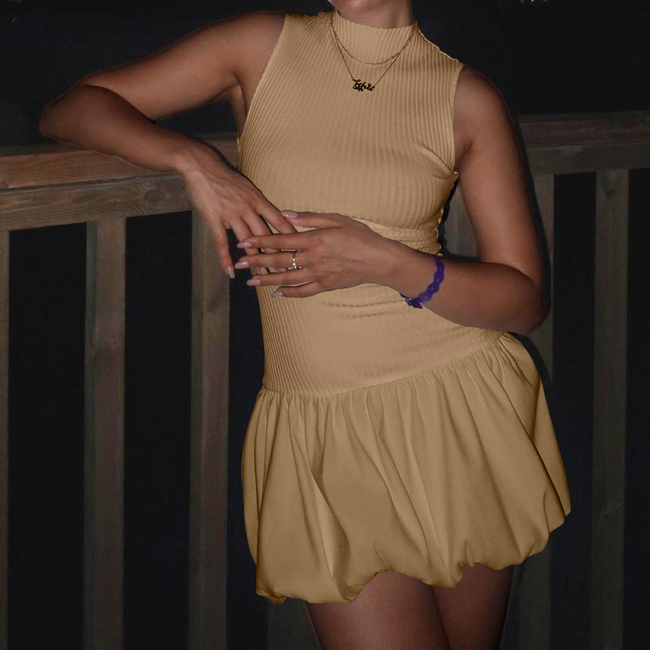 Rita Bubble Hem Midi Dress