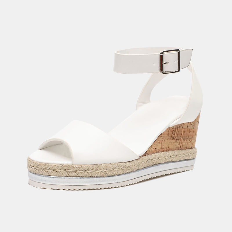 Erica Ankle Buckle Wedge Sandals