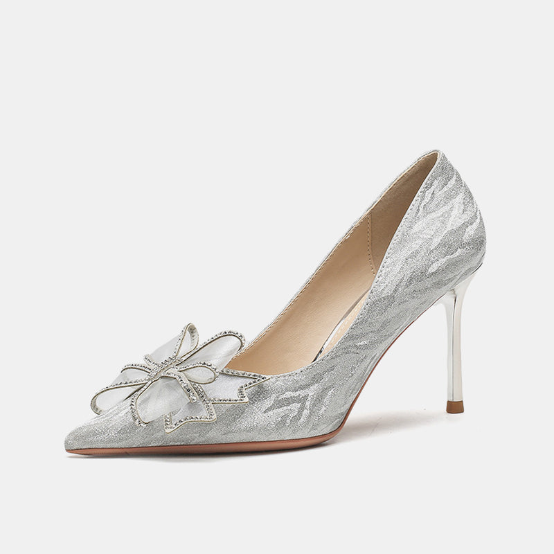 Gerbera Bow Stiletto Wedding Pumps