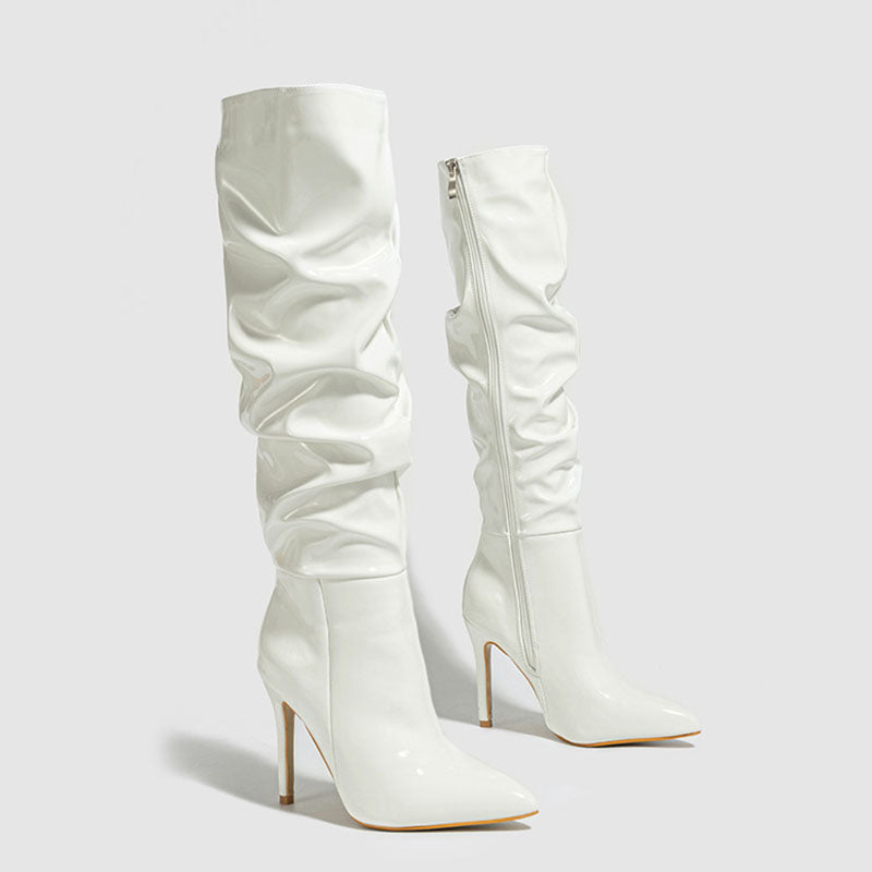 Erica Glossy Ruched Boots