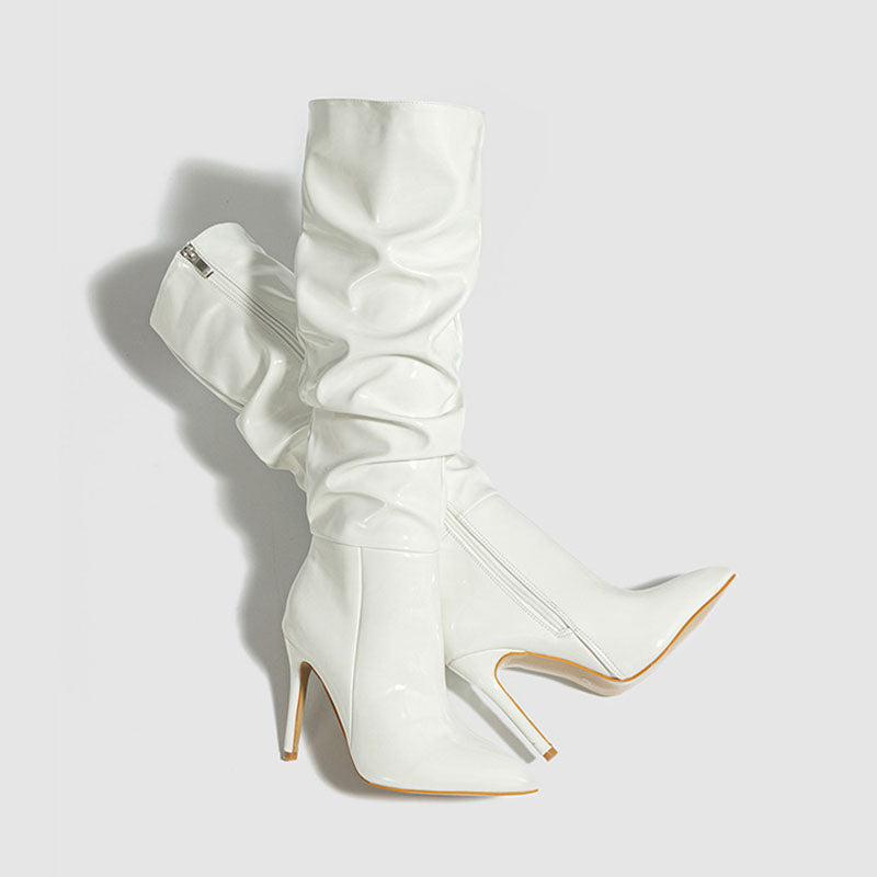 Erica Glossy Ruched Boots