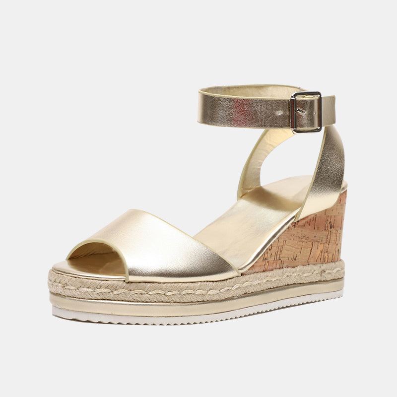 Erica Ankle Buckle Wedge Sandals