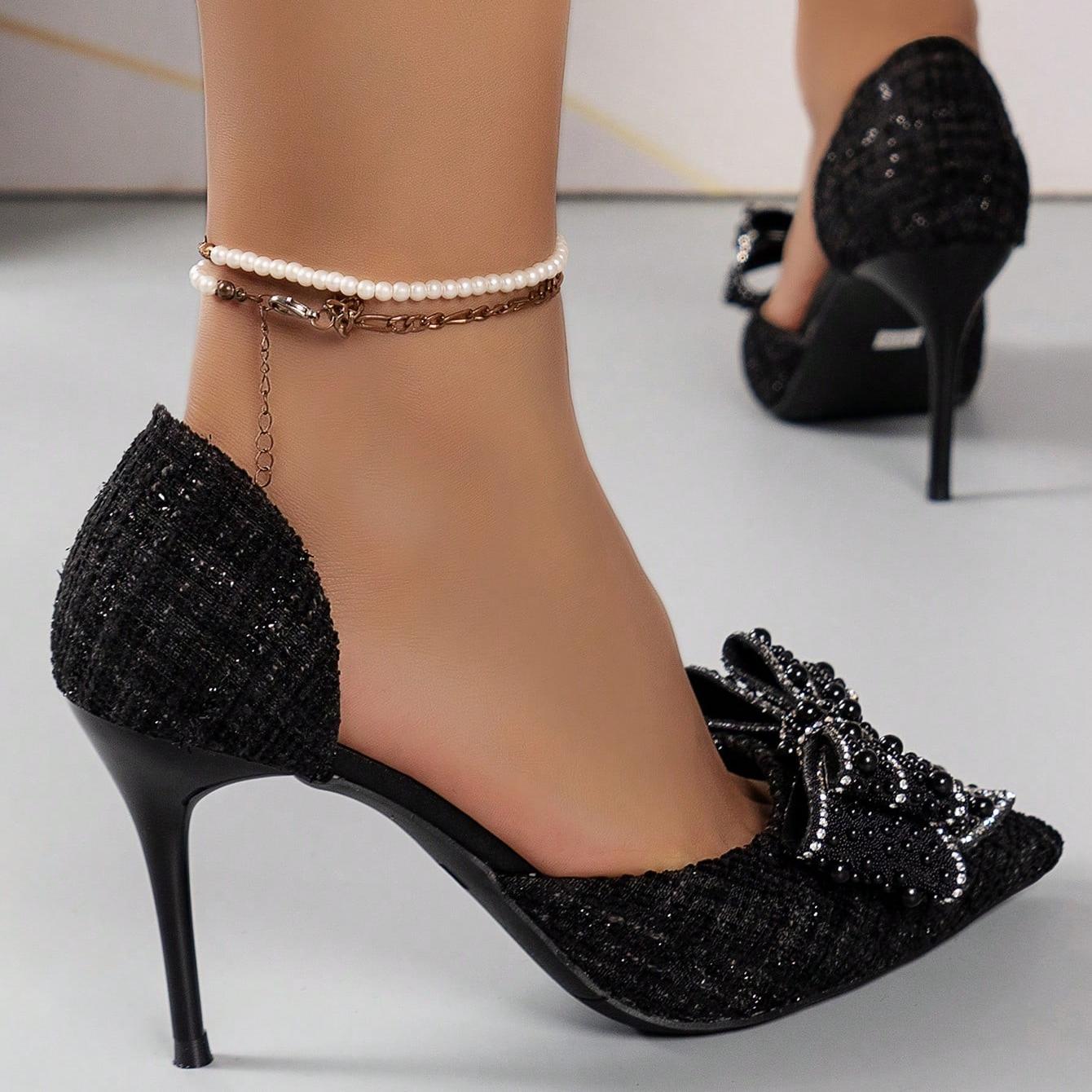 Lunaria Rhinestone Bow Pumps
