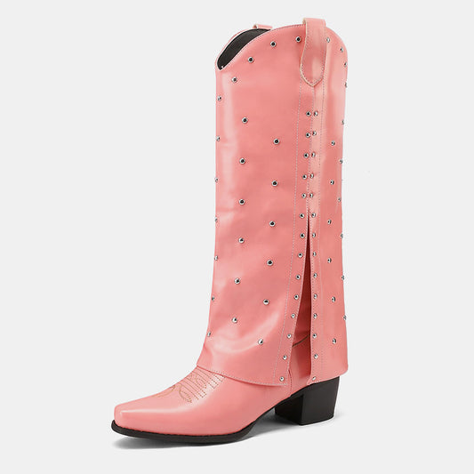 Bottes hautes à rivets élégants Nemesia
