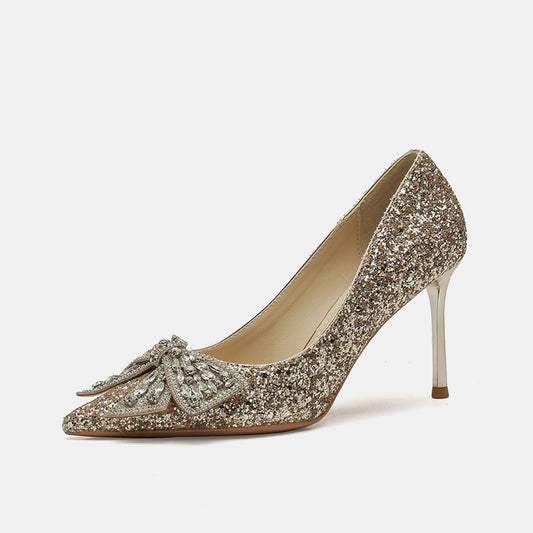 Escarpins de mariage Jaborosa avec nœud en strass