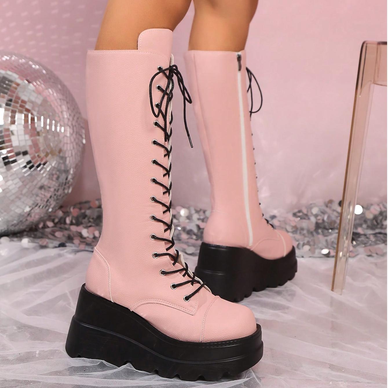 Bottes hautes à plateforme Linaria
