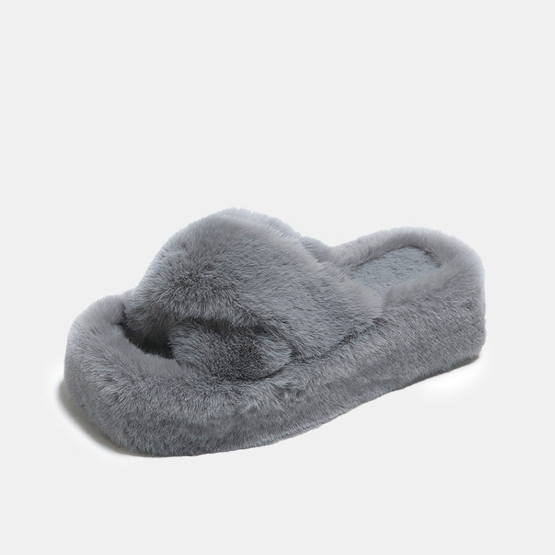 Chaussons confortables en fourrure Dahlia