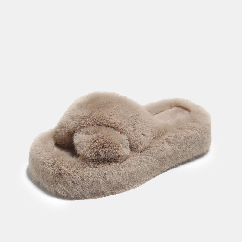 Chaussons confortables en fourrure Dahlia