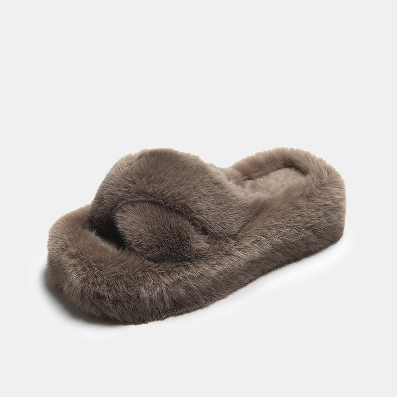Chaussons confortables en fourrure Dahlia