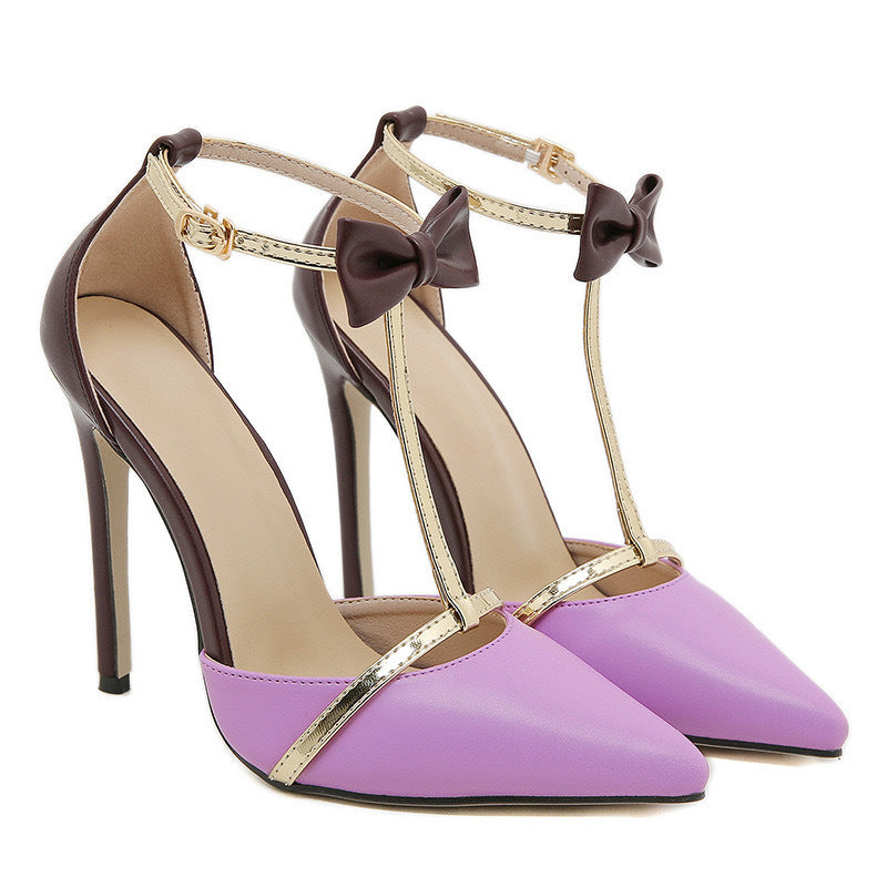 Escarpins à talons aiguilles avec nœud Pansy