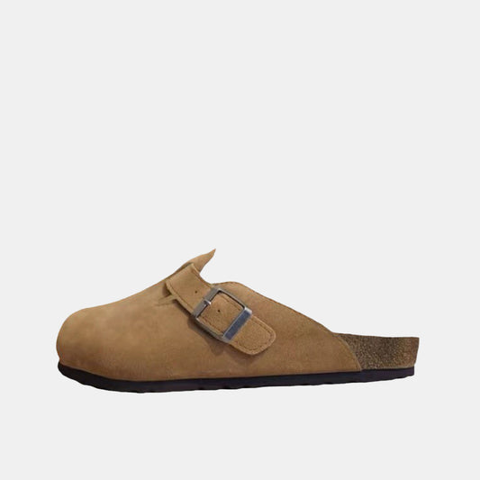 Mit Hibiskuspelz gefütterte Slip-on-Flats