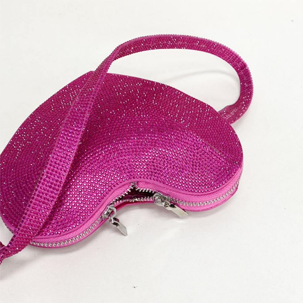 Mini sac à main Ava en strass en forme de cœur