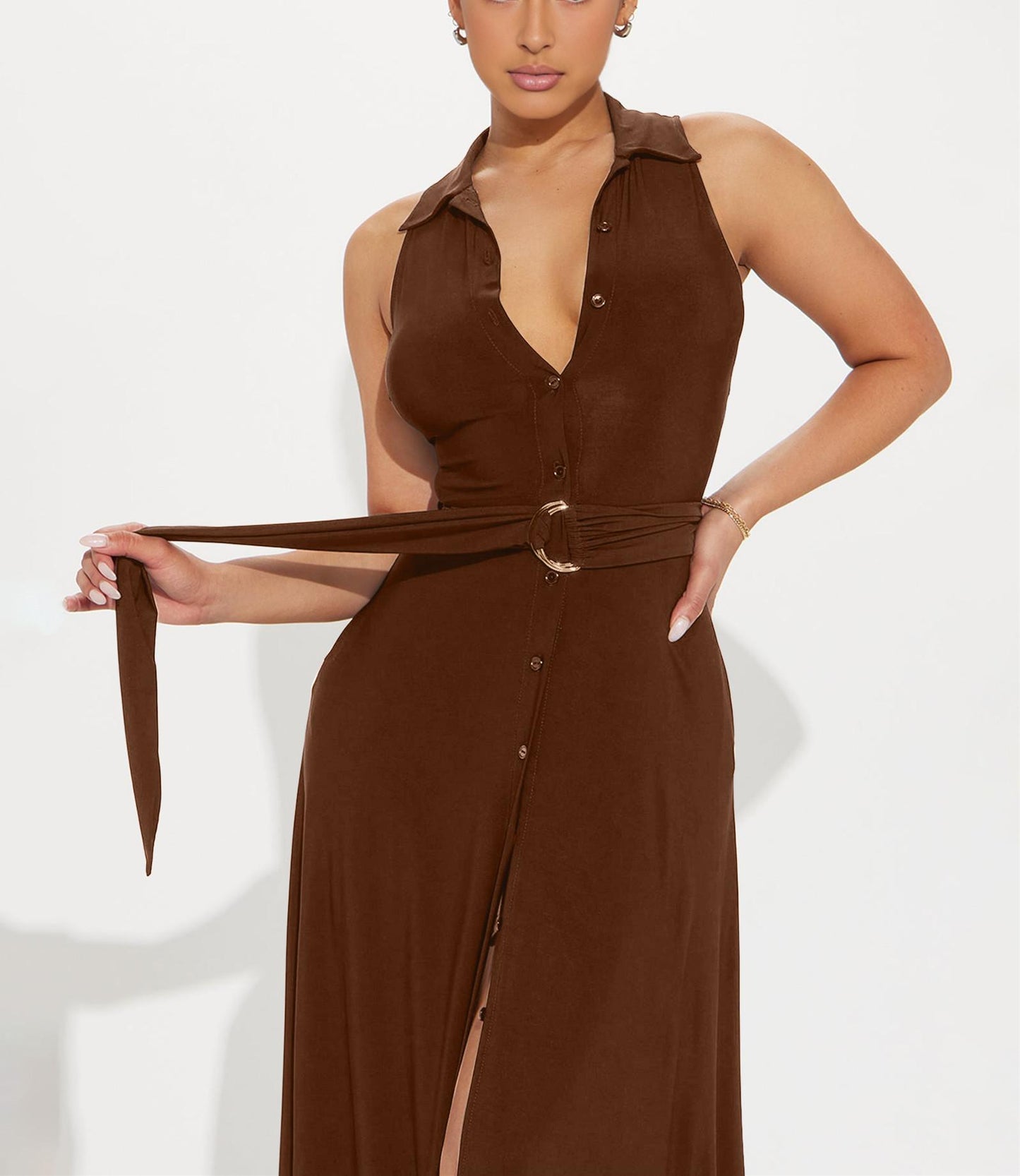 Robe mi-longue sexy à épaules dénudées Ekaliy pour femme