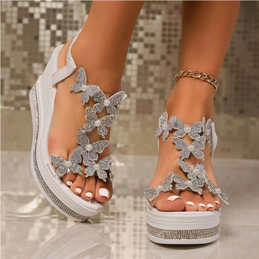 Jaborosa Butterfly Flower Heels Sandalen