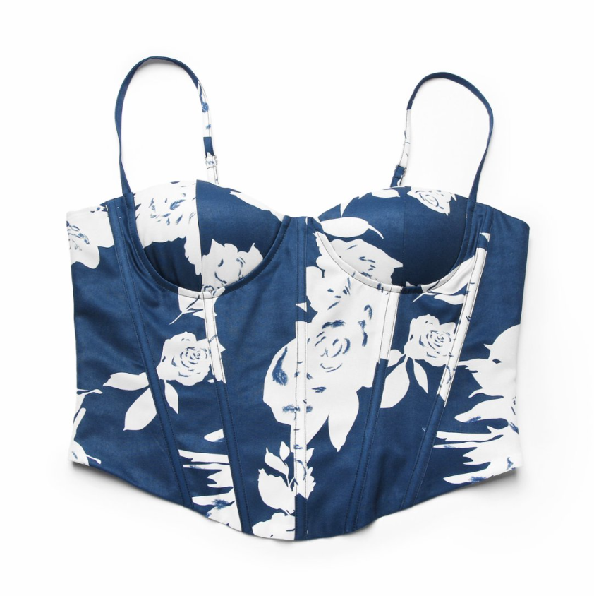 Luna Floral Corset Crop Top