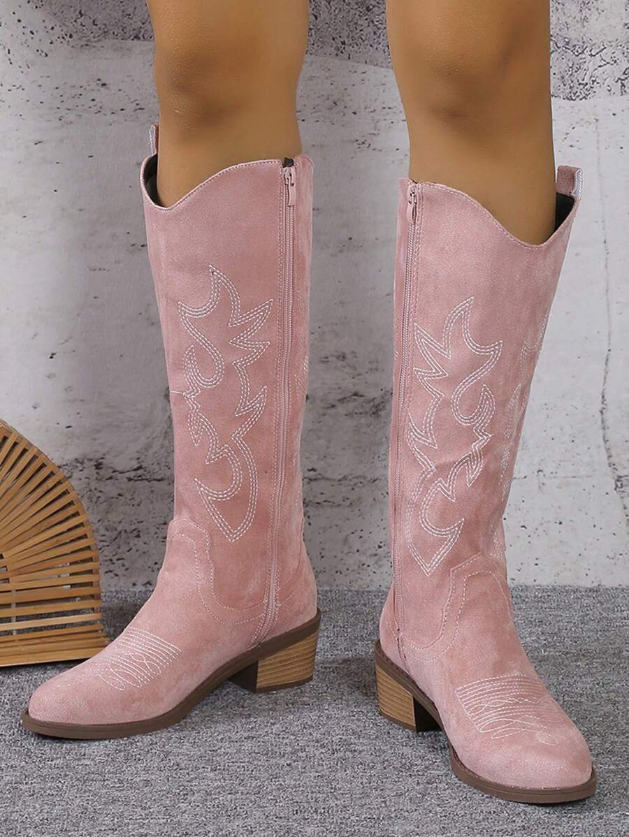 Eustoma Embroidered Cowboy Boots