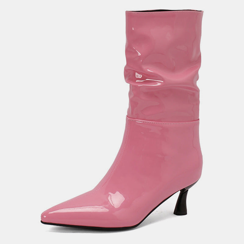 Bottines plissées à talons aiguilles Kalmia