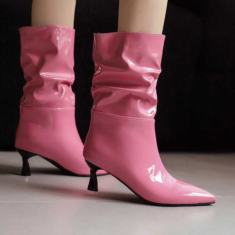 Bottines plissées à talons aiguilles Kalmia