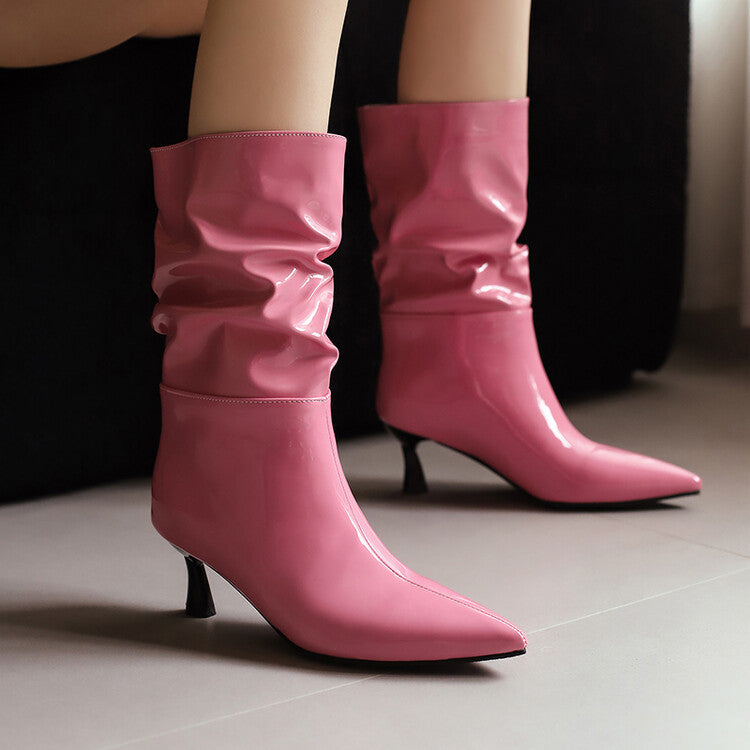 Bottines plissées à talons aiguilles Kalmia