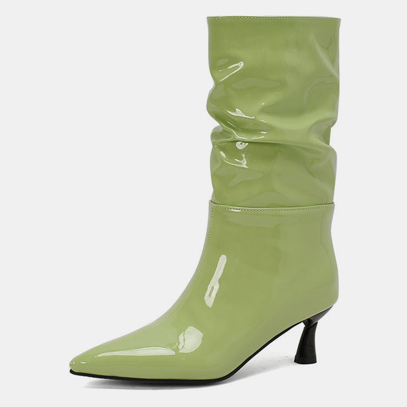 Bottines plissées à talons aiguilles Kalmia