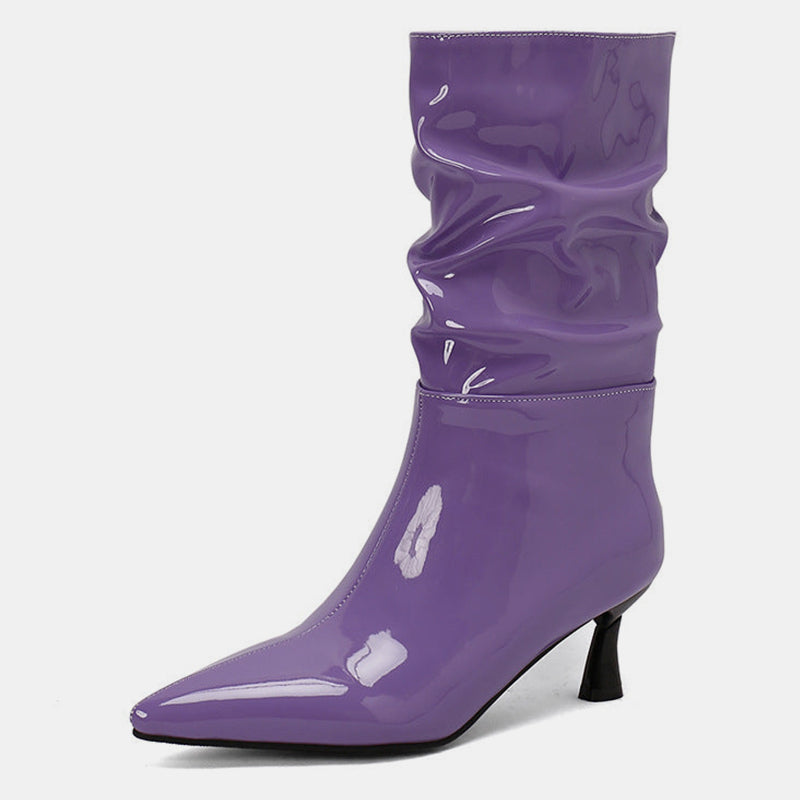 Bottines plissées à talons aiguilles Kalmia