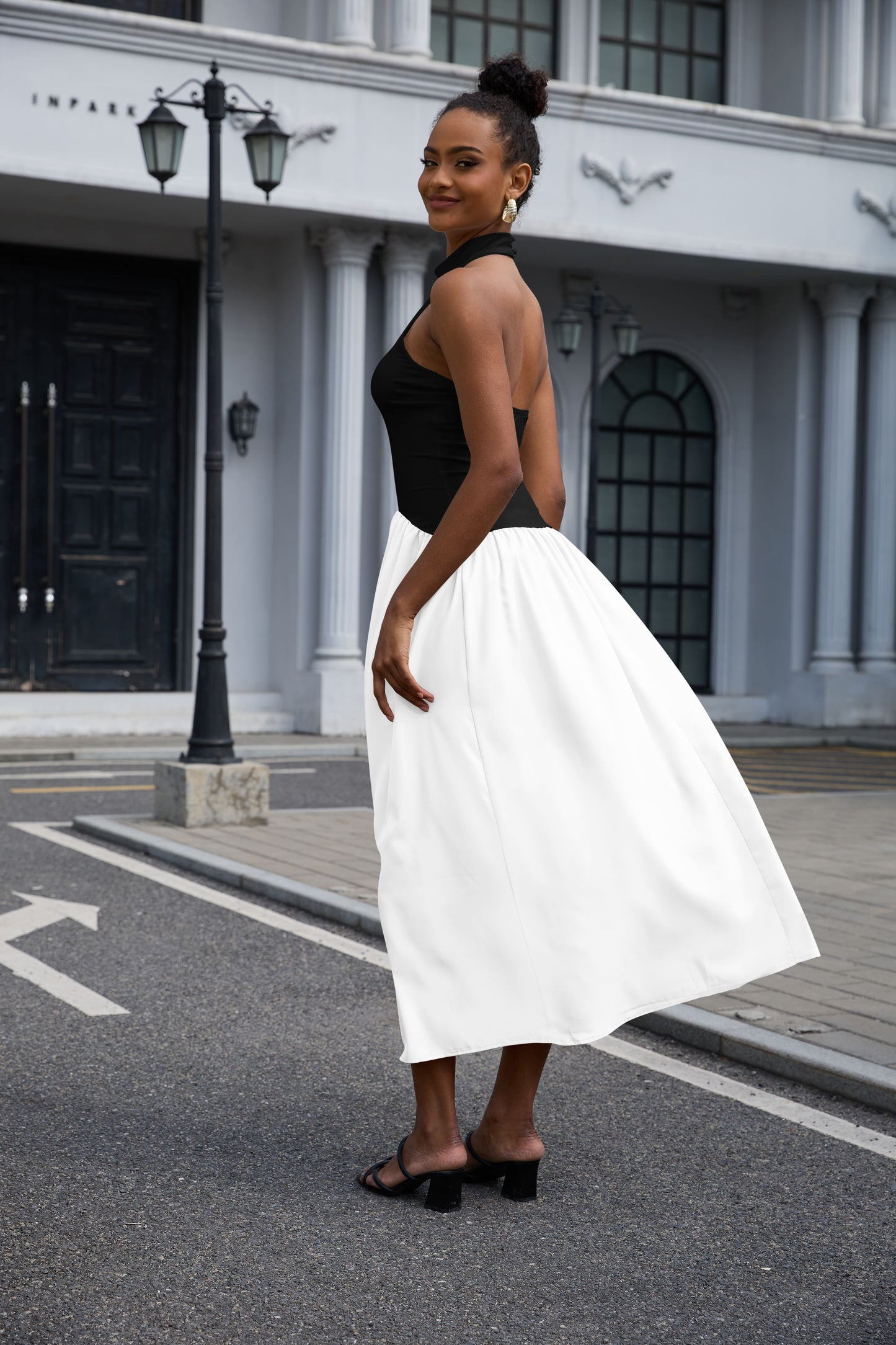Elena Casual Sleeveless Patchwork Flowy Maxi Dress