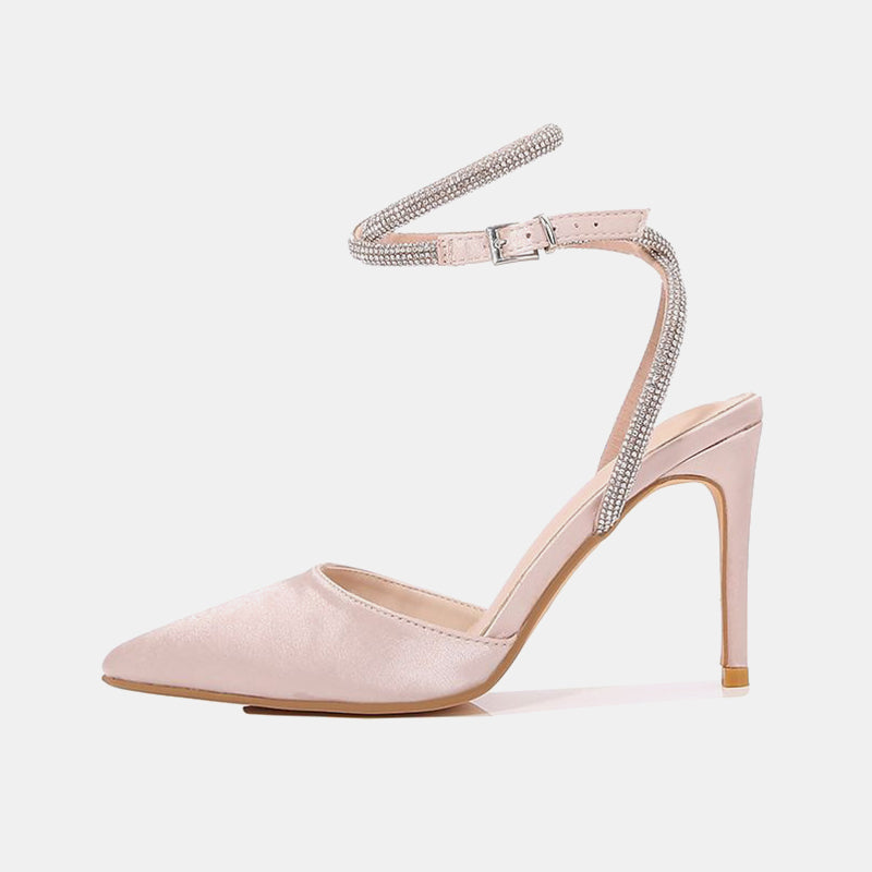 Erica Diamond Strappy Satin Heel Sandals