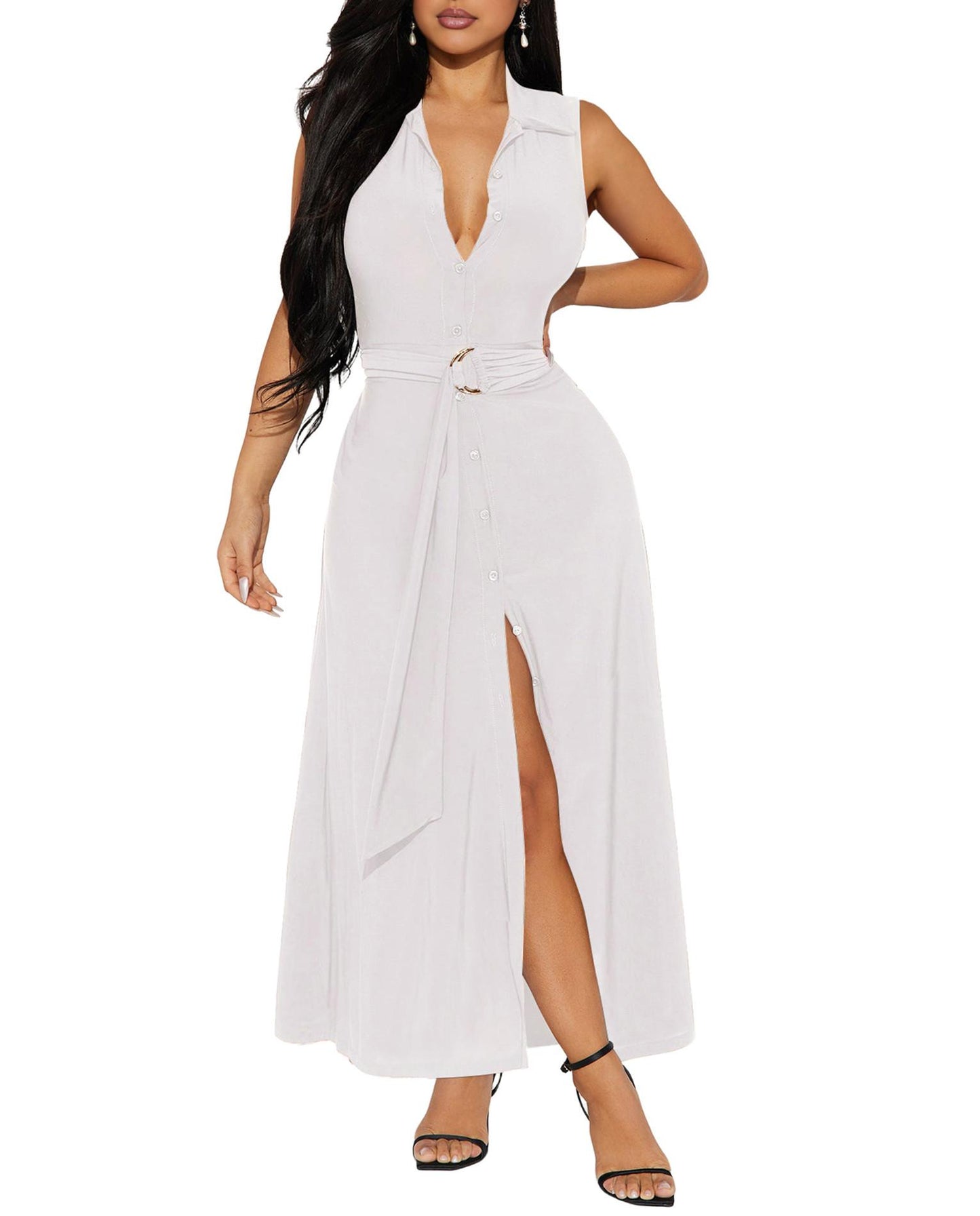 Robe mi-longue sexy à épaules dénudées Ekaliy pour femme