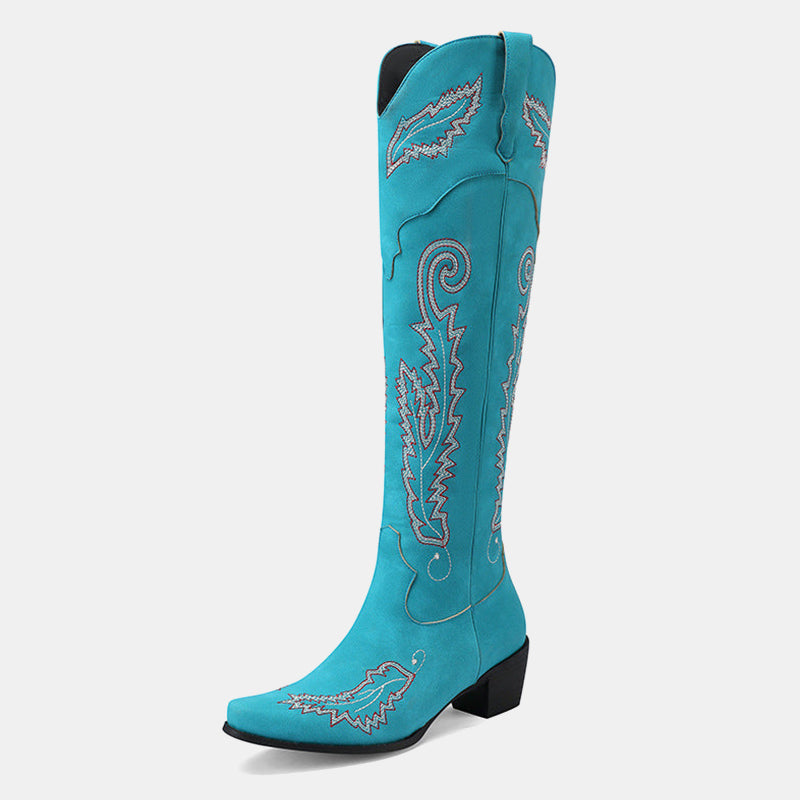 Daphne – Cowboystiefel aus Wildleder mit Stickerei