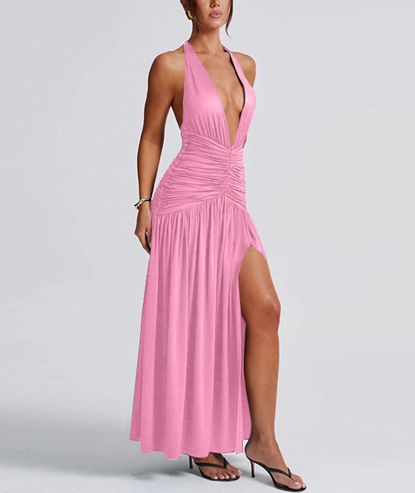Ekaliy Sexy schulterfreies Midikleid für Damen