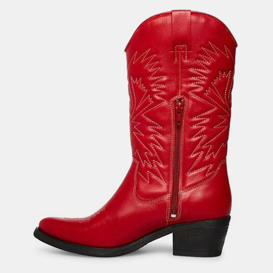 Bottes de cowboy en cuir brodées Gardenia